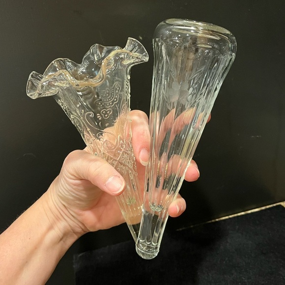 Vintage Automobile Limousine Glass Bud Vases Set of 2 - Picture 3 of 15